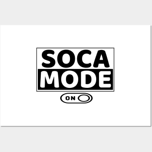 Soca Mode On - Main Brand Design in Black and White - Soca Mode Posters and Art